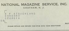 1958 National Magazine Service Inc. Chatham N.J.  Invoice 368 picture
