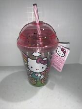 Hello Kitty Pink Tumbler with Straw Sanrio Filled with Rainbow Lollipops 2022 picture