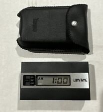 LUMITIME Portable Battery Alarm Clock WITH ORIGINAL CASE by TAMURA Japan 1970s picture