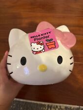 Hello Kitty Sanrio Large Ceramic Planter w Drain Hole Hand Painted NWT FAST SHIP picture
