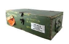 Vintage UN 0012 Green Painted Yugoslavian Wooden Ammo Crate Box picture
