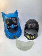 Vintage 1966 Batman Blue Helmet Mask Ideal Toy Corp Halloween Costume+insert picture