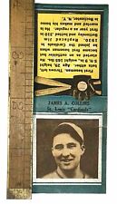 Rare Early St Louis Cardinals Matchbook 1930 James A. Collins Baseman Diamond Co picture