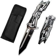 Folding Knives w/ Pocket Clip Stainless Steel Blade with Mechanical Steel Handle picture