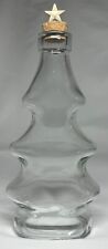Narrow Clear Glass Christmas Tree Jar  Star On Top Cork Empty Bottle Display 9” picture