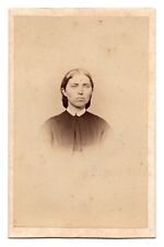 ANTIQUE CDV CIRCA 1860s A.F. MORSE GORGEOUS YOUNG LADY IN DRESS HALLOWELL MAINE picture