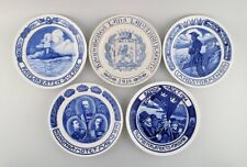 Five antique Rörstrand anniversary / memorial plates. Early 20th century. picture
