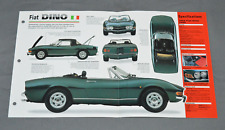 1966-1972 FIAT DINO (1969 2400) Car SPEC SHEET BROCHURE PHOTO BOOKLET picture