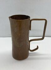 Hammered Copper Metal Small Pitcher Mid Century Modern 4.25” Tall picture