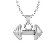 Stainless Steel Fitness Bodybuilding Barbell Dumbbell Gym Cross Workout Pendant picture
