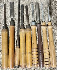 Vintage 9 pc Set, 2-Craftsman High Speed Steel Wood Tools Chisels U.S.A... picture