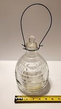 Vintage Glass Beehive Natural Pest Control Fly Bee Wasp Trap Catcher Wire Handle picture
