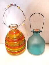 Vintage Two Bee Wasp Traps 1 Beehive and 1 Blue  Glass - Beautiful picture