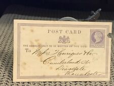 Postcard Half Penny Nov 1872 Punched Upper Corner Boiler Insurance Co Manchester picture