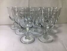 OO24 Vintage Antique Circa Early Century Crystal Wine Glass For Adults Set of 9 picture
