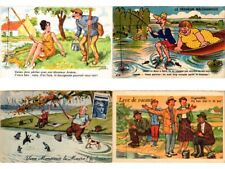 FISHING HUMOR COMIC, 25 Old Postcards Pre-1960 (L6207) picture