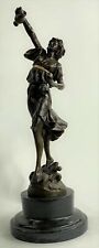 Large Victorian Genuine Bronze Statue of Young Lady, signed Desmeure Figurine picture