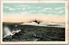 Wake Of Submarine Chaser Surf Waves Submarine Warfare, Vintage Postcard picture