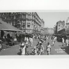 Vintage c1950 Bombay India Nul Bazar RPPC Postcard Street Scene Gevaert Photo picture