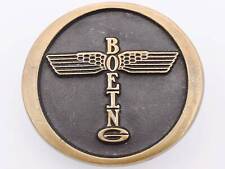Boeing Airplane Company Solid Brass Vintage Belt Buckle picture