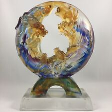 Amore Jewell Abundant Fu Lu - Goldfish ~ Fengshui Ornament Liuli Crystal Glass  picture