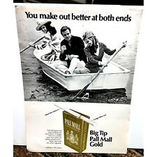 Vintage Pall Mall Cigarettes Rowboat Women Man 1968 Original Ad empherma picture