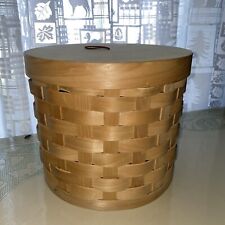 Woven Wood Basket With Lid Target 8.5” T X 10” W picture