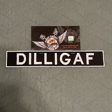 dilligaf motorcycle patch 12 inch picture
