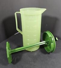Vintage Federal Housewares Green Plastic Mixing Plunger Pitcher 2 Quart USA picture