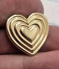 VTG Lapel Pinback Hat Pin Gold Tone The Variety Club Heart Pin Rippled Brooch  picture