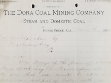 Antique 1892 Dora Coal Mining Company Horse Creek Alabama Letterhead picture
