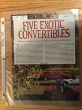 Ferrari#200 Article Ferrari 328 GTS Five Exotic Convertibles July 1988 8 page picture