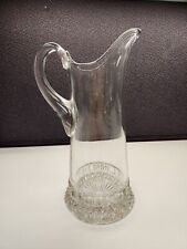 Antique Art Deco Pressed Glass Drink Water Juice Barware Service Jug Pitcher  picture
