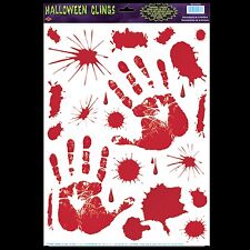 Gothic Horror Prop Dexter Psycho BLOODY HAND PRINTS CLINGS Halloween Decorations picture