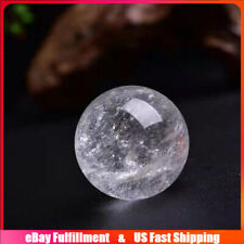 50mm Natural Clear Quartz Crystal Sphere Energy Healing Gemstone Ball W/ Stand  picture