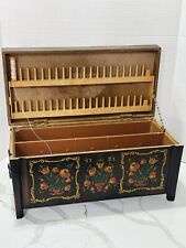 Victorian Sewing Box With Tray & Accessories Germany Plastic Vintage Antique Vtg picture