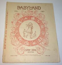 Rare Antique Victorian American Babyland Children's Advertising Magazine 1887 picture