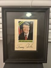 Jimmy Carter Signed Topps Card Framed Full Signature RARE Autographed picture