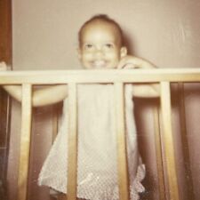 AYG Photograph Baby African American Girl In Crib Smiling 1960-70's picture