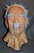 Old Man Albert Einstein Rubber Mask w/White Hair Oppenheimer Halloween Costume picture