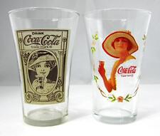 Coca Cola Magnificent Ladies Collectible Drinking Glasses, Large ,Two 2 Vintage picture