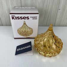 Hershey’s Kisses Crystal Covered Candy Dish Gold Glass New picture