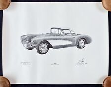 1957 Corvette Convertible Lithograph Print Kik LtdEd AP Artist's Collection picture