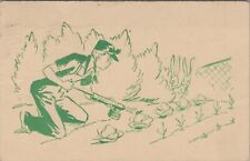 Canby Oregon Girl Scout camp girl lettuce rabbits postmark c1940s postcard A340 picture
