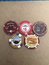 Lot Of 5 $5 Casino Chips Various Locations picture