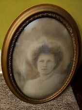 Antique Woman Portrait Victorian Big Hair Bubble Frame Beautiful Creepy picture