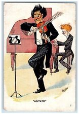 c1910's Performer Man Playing Violin Piano Agitato JC Boetius Antique Postcard picture