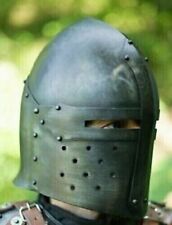 18GA Dark Medieval Larp Sugerloaf Helmet Crusader Knight Helmet Replica picture