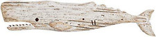 Hanging Wooden Whale Wall Art Ornament Rustic Wooden Decorative Whale Figurine C picture