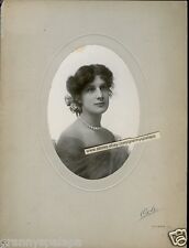 Antique Matted Photo-Ottawa, Illinois-Pretty lady, Netting Drape MERS Family picture
